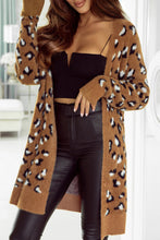 Load image into Gallery viewer, Brown Leopard Print Fur Cardigan