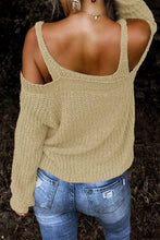 Load image into Gallery viewer, White Dew Shoulder Knitted Sweater