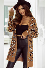 Load image into Gallery viewer, Brown Leopard Print Fur Cardigan