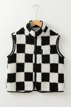Load image into Gallery viewer, Black Checkered Sherpa Vest