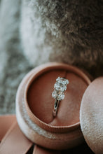 Load image into Gallery viewer, Forever Yours 3-Stone Cubic Zirconia Sterling Silver Ring Rhodium Plating