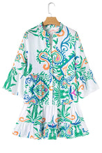 Load image into Gallery viewer, Boho Button Tiered Mini Dress