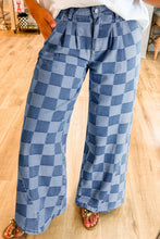 Load image into Gallery viewer, Checkered Wide Leg Jeans