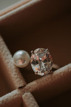 Load image into Gallery viewer, Lana Oval Cut Cubic Zirconia and Pearl Sterling Silver Ring