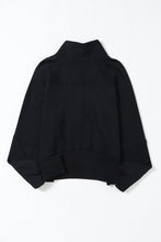 Load image into Gallery viewer, Half Zip Thumbhole Sleeve Sweatshirt
