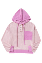 Load image into Gallery viewer, Corded Patch Hooded Henley Top