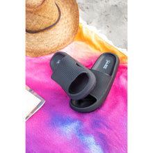 Load image into Gallery viewer, Black Insanely Comfy Slides by Julia Rose lightweight cushioned sole