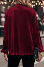 Load image into Gallery viewer, Red Dahlia Long Sleeve Velvet Blouse
