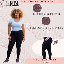 Load image into Gallery viewer, Ready to Ship | Curvy Collection - BLACK FULL-LENGTH Leggings with POCKET