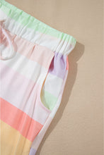 Load image into Gallery viewer, White Rainbow Striped Tee + Shorts Set