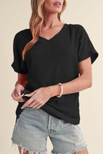 Load image into Gallery viewer, Crinkled V Neck Tee
