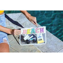 Load image into Gallery viewer, Ready to Ship | Beach Clear & Waterproof Varsity Pouch**
