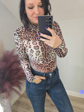 Load image into Gallery viewer, Brown Leopard Mesh Bodysuit