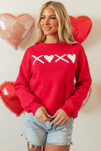 Load image into Gallery viewer, Red Puff XOXO Print Valentines Heart Sweatshirt
