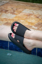 Load image into Gallery viewer, Black Insanely Comfy Slides by Julia Rose lightweight cushioned sole