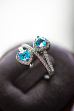 Load image into Gallery viewer, Luna Aquamarine Heart Sterling Silver Ring