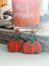 Load image into Gallery viewer, "Pumpkin Time" Beaded Earrings