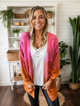 Load image into Gallery viewer, Pink and Orange Ombre Cardigan