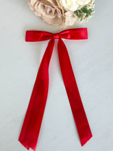 Load image into Gallery viewer, Classic Satin Bow With Clip "Red"