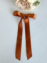 Load image into Gallery viewer, Classic Satin Bow With Clip "Rust"