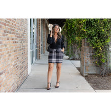 Load image into Gallery viewer, Ready to Ship | The Amelia - Black And White Plaid Jogger Skirt