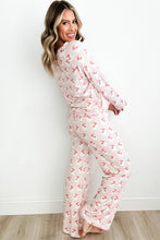 Load image into Gallery viewer, Pink Santa Claus Two Piece Pajamas