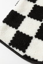 Load image into Gallery viewer, Black Checkered Sherpa Vest