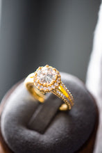 Load image into Gallery viewer, Chloe Round Cut Gold Ring