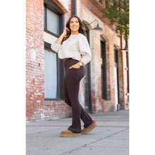 Load image into Gallery viewer, Ready to Ship | The Brandy - Brown Flare Leggings WITH POCKETS - Luxe Leggings by Julia Rose®