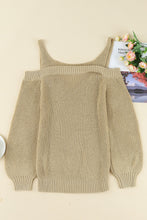 Load image into Gallery viewer, White Dew Shoulder Knitted Sweater