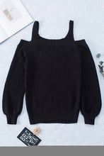 Load image into Gallery viewer, White Dew Shoulder Knitted Sweater