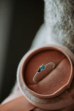 Load image into Gallery viewer, I’m Yours Mini Tourmaline Gems Round Cut Sterling Silver Ring Rhodium Plating