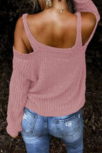 Load image into Gallery viewer, White Dew Shoulder Knitted Sweater