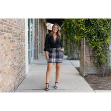 Load image into Gallery viewer, Ready to Ship | The Amelia - Black And White Plaid Jogger Skirt