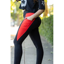 Load image into Gallery viewer, Ready to Ship | The Roxie - Red Panel Full Length Leggings
