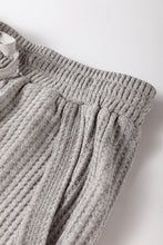 Load image into Gallery viewer, Gray Waffle Oversized Shorts + Tee Set