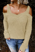 Load image into Gallery viewer, White Dew Shoulder Knitted Sweater