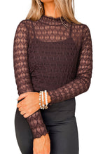 Load image into Gallery viewer, Black lace long-sleeve top