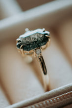 Load image into Gallery viewer, Dina Hexagon Moss Agate Gold Engagement Ring