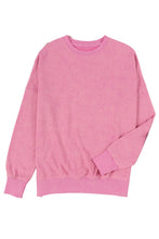 Load image into Gallery viewer, Acid Wash Slit Hem Oversized Sweatshirt