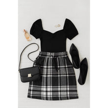 Load image into Gallery viewer, Ready to Ship | The Amelia - Black And White Plaid Jogger Skirt