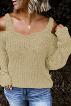 Load image into Gallery viewer, White Dew Shoulder Knitted Sweater