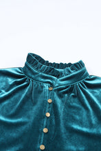 Load image into Gallery viewer, Velvet Collared Button Top