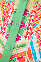 Load image into Gallery viewer, Orange Western Geometric Print Cuffed Shift Shirt Dress