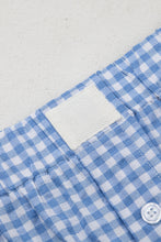 Load image into Gallery viewer, Blue Gingham Print Loose Shorts
