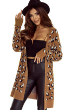 Load image into Gallery viewer, Brown Leopard Print Fur Cardigan