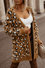 Load image into Gallery viewer, Brown Leopard Print Fur Cardigan