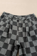 Load image into Gallery viewer, Checkered Light Washed Wide Leg Jeans