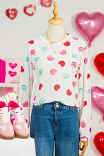 Load image into Gallery viewer, White Sheer Mesh Valentines Slogan Heart Printed Long Sleeve Top