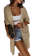 Load image into Gallery viewer, Gray Dolman Half Sleeve Pocketed Long Cardigan